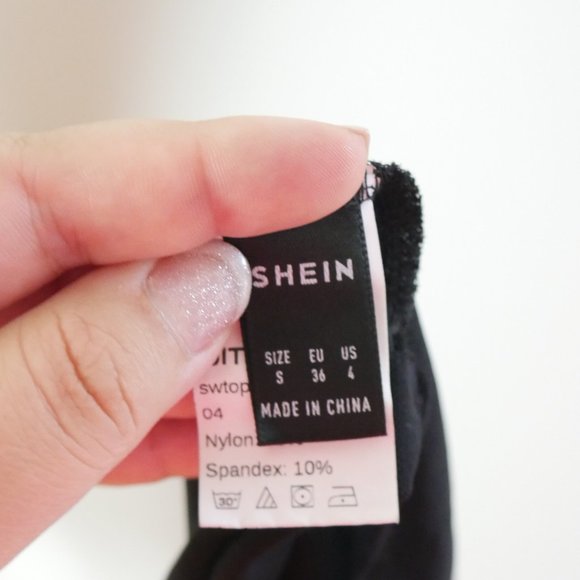 SHEIN Long Sleeve Mock Neck Cropped Black Mesh See Through Top Small - Picture 9 of 10